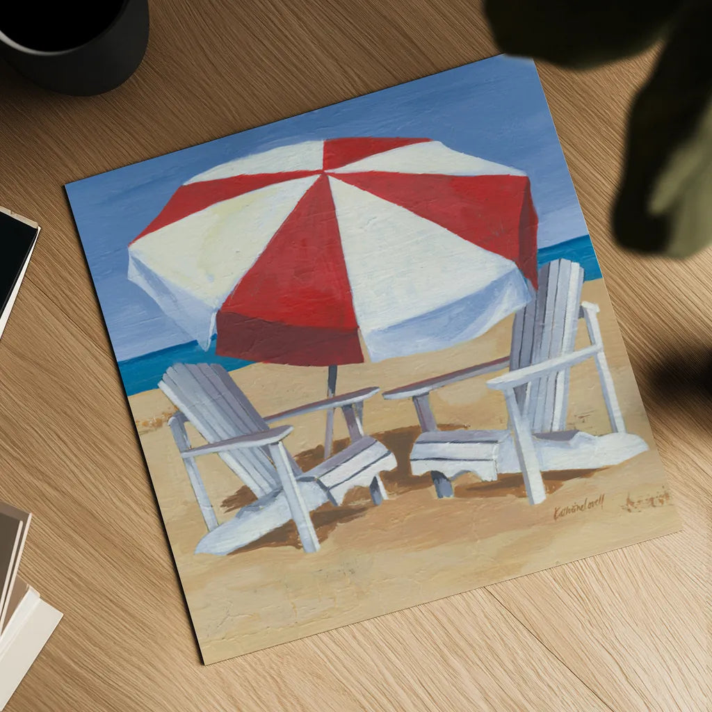 Day at the Beach III v2 by Kathrine Lovell. Shown as a detailed flat fine art print, highlighting archival giclee quality. Available as an archival giclee rolled canvas, fine art paper, or poster print. SKU 43325a.