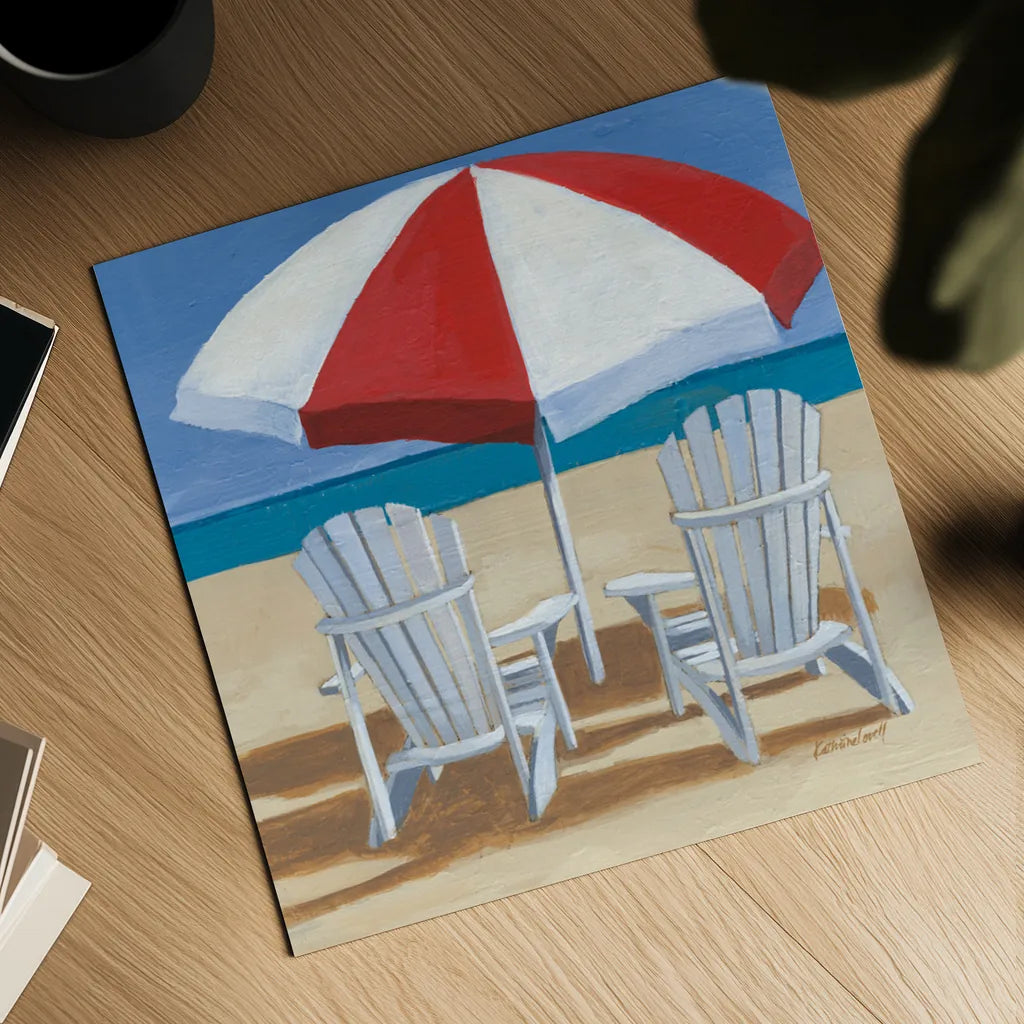 Day at the Beach IV v2 by Kathrine Lovell. Shown as a detailed flat fine art print, highlighting archival giclee quality. Available as an archival giclee rolled canvas, fine art paper, or poster print. SKU 43326a.