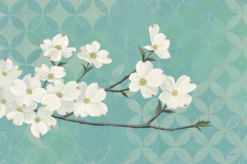 Dogwood Blossoms by Kathrine Lovell. SKU 21523i. Archival Giclee Fine art print for wall decor.