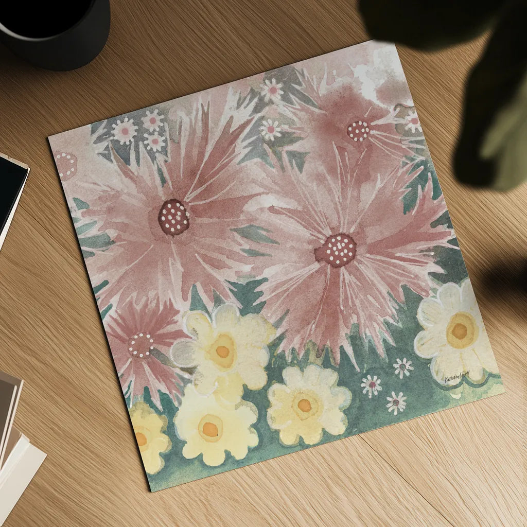 Fairy Garden I Pastel by Kathrine Lovell. Shown as a detailed flat fine art print, highlighting archival giclee quality. Available as an archival giclee rolled canvas, fine art paper, or poster print. SKU 88127a.