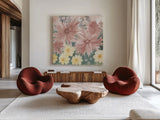 Fairy Garden I Pastel by Kathrine Lovell. Shown as extra-large giant wall art in a modern living room. Available as an archival giclee rolled canvas, fine art paper, or poster print. SKU 88127a.