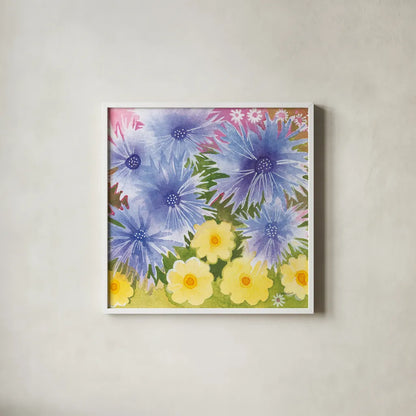 Fairy Garden II by Kathrine Lovell. Shown in a crisp white glass frame for a clean and minimalist style. Available as an archival giclee rolled canvas, fine art paper, or poster print. SKU 84786a.