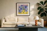 Fairy Garden II by Kathrine Lovell. Displayed in a glass frame with matte in a clean modern living room. Available as an archival giclee rolled canvas, fine art paper, or poster print. SKU 84786a.