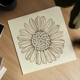 Farmhouse Sunflower by Kathrine Lovell. Shown as a detailed flat fine art print, highlighting archival giclee quality. Available as an archival giclee rolled canvas, fine art paper, or poster print. SKU 71620a.