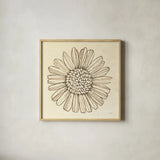 Farmhouse Sunflower by Kathrine Lovell. Shown in a natural wood glass frame for a timeless modern aesthetic. Available as an archival giclee rolled canvas, fine art paper, or poster print. SKU 71620a.