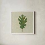 Forest Leaves II no Lines by Kathrine Lovell. Shown in a crisp white glass frame for a clean and minimalist style. Available as an archival giclee rolled canvas, fine art paper, or poster print. SKU 33732a.