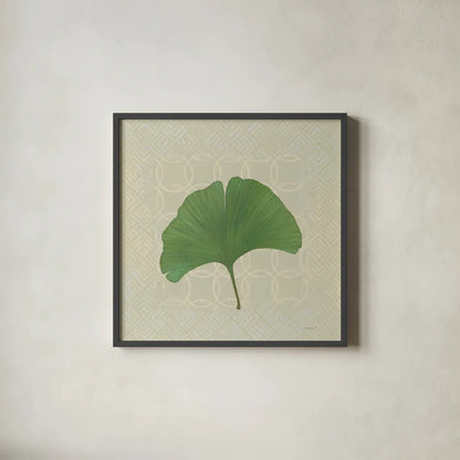 Forest Leaves IV no Lines by Kathrine Lovell. Shown in a sleek black glass frame for a contemporary gallery look. Available as an archival giclee rolled canvas, fine art paper, or poster print. SKU 33734a.