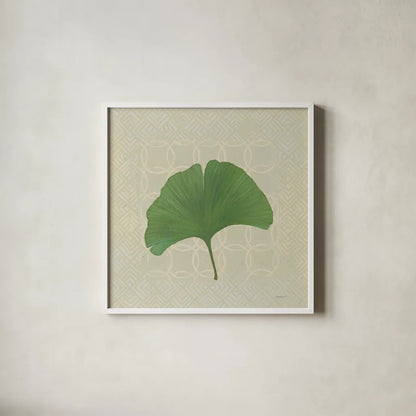 Forest Leaves IV no Lines by Kathrine Lovell. Shown in a crisp white glass frame for a clean and minimalist style. Available as an archival giclee rolled canvas, fine art paper, or poster print. SKU 33734a.