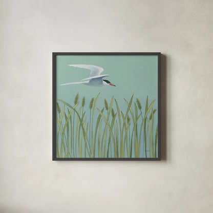 Free as a Bird I by Kathrine Lovell. Shown in a sleek black glass frame for a contemporary gallery look. Available as an archival giclee rolled canvas, fine art paper, or poster print. SKU 28140a.