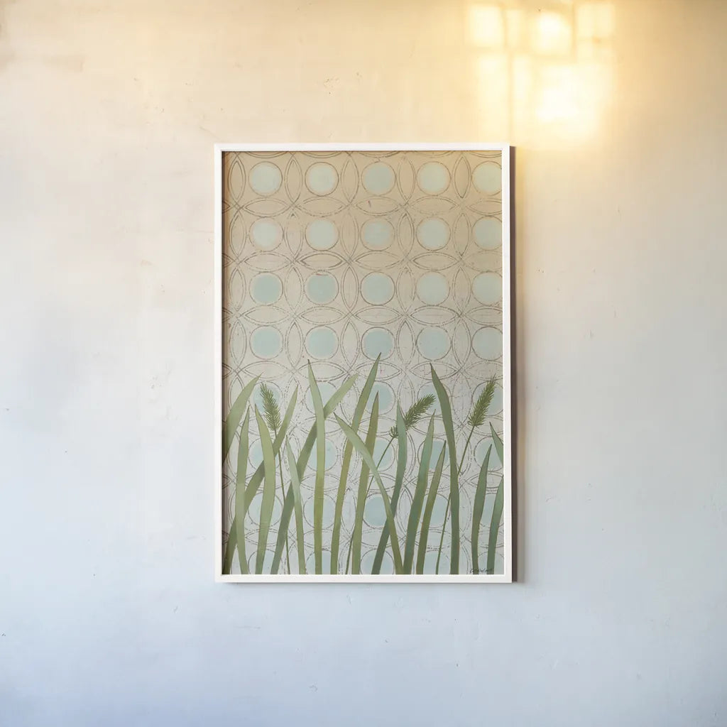 Free as a Bird Pattern I by Kathrine Lovell. shown as a paper print in a white frame. Available as a archival giclee rolled canvas, fine art paper, or poster print. SKU 28142h.