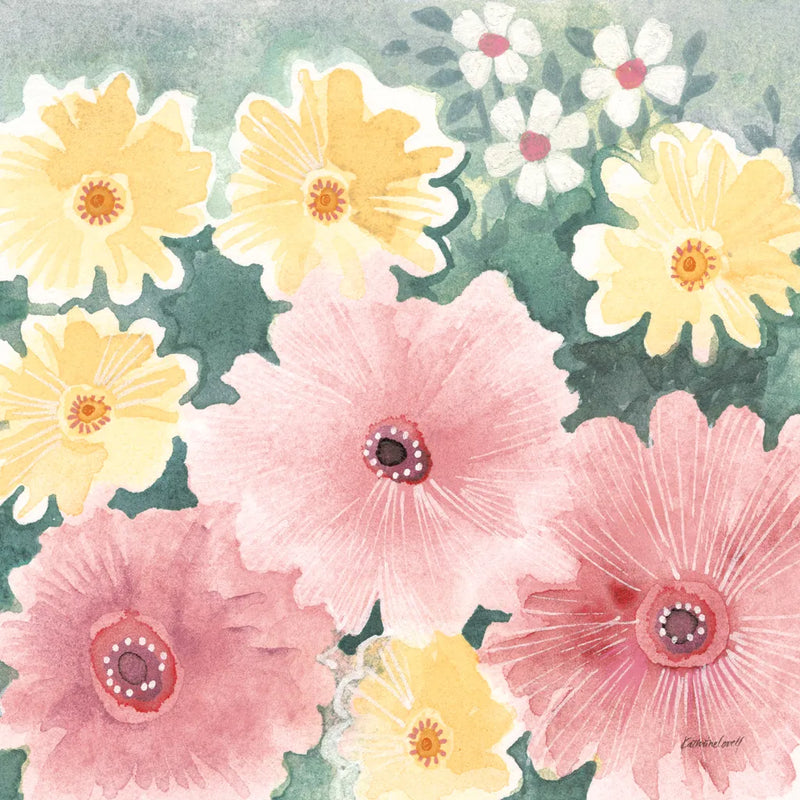 Garden Party I Pastel by Kathrine Lovell. SKU 88125a. Archival Giclee Fine art print for wall decor.