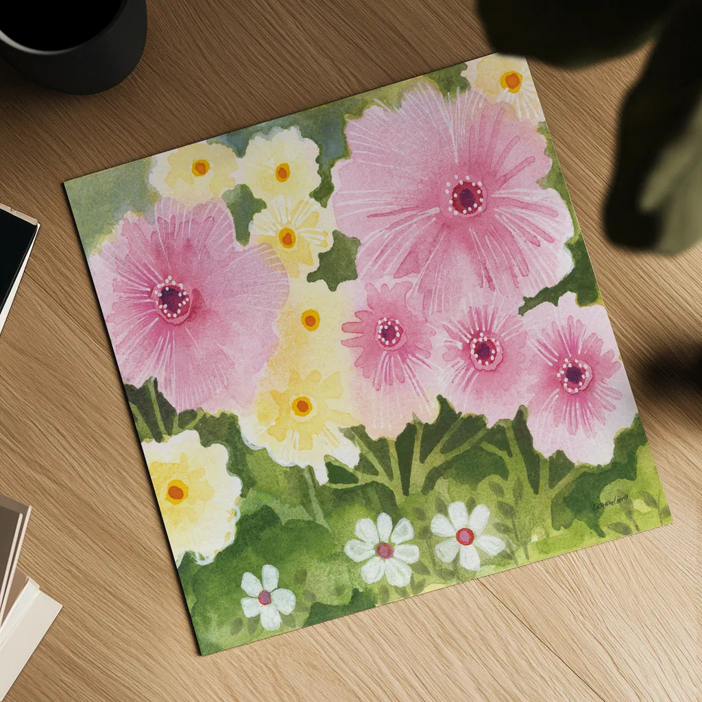 Garden Party II by Kathrine Lovell. Shown as a detailed flat fine art print, highlighting archival giclee quality. Available as an archival giclee rolled canvas, fine art paper, or poster print. SKU 84784a.