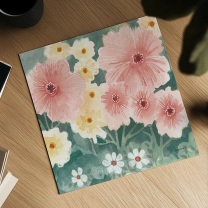 Garden Party II Pastel by Kathrine Lovell. Shown as a detailed flat fine art print, highlighting archival giclee quality. Available as an archival giclee rolled canvas, fine art paper, or poster print. SKU 88126a.