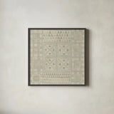 Geometric Tone on Tone II Dark by Kathrine Lovell. Shown in a sleek black glass frame for a contemporary gallery look. Available as an archival giclee rolled canvas, fine art paper, or poster print. SKU 30070a.