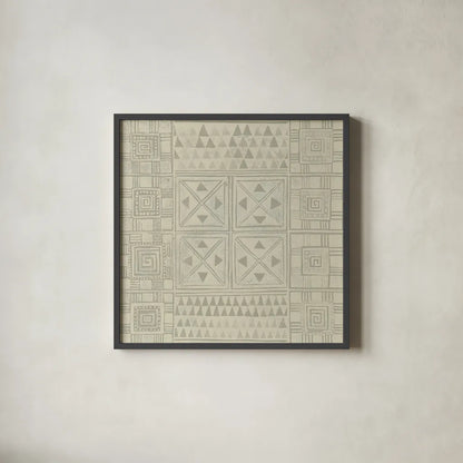 Geometric Tone on Tone II Dark by Kathrine Lovell. Shown in a sleek black glass frame for a contemporary gallery look. Available as an archival giclee rolled canvas, fine art paper, or poster print. SKU 30070a.