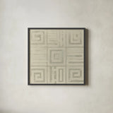 Geometric Tone on Tone III Dark by Kathrine Lovell. Shown in a sleek black glass frame for a contemporary gallery look. Available as an archival giclee rolled canvas, fine art paper, or poster print. SKU 30071a.