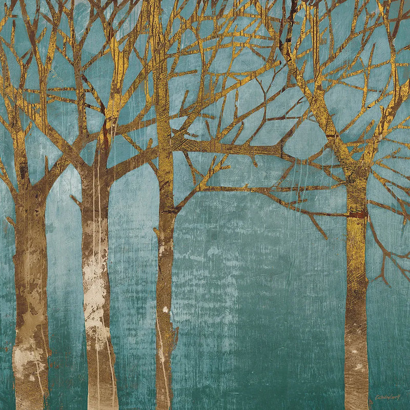 Golden Day Turquoise by Kathrine Lovell. SKU 14860a. Archival Giclee Fine art print for wall decor.
