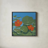 Happy Day I by Kathrine Lovell. Shown in a sleek black glass frame for a contemporary gallery look. Available as an archival giclee rolled canvas, fine art paper, or poster print. SKU 24404a.