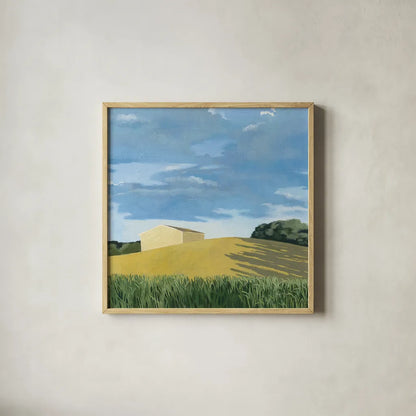 Helgers by Kathrine Lovell. Shown in a natural wood glass frame for a timeless modern aesthetic. Available as an archival giclee rolled canvas, fine art paper, or poster print. SKU 58640a.