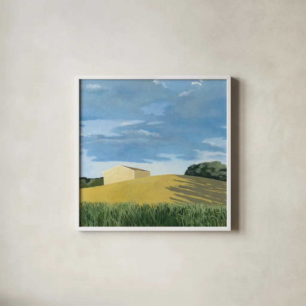 Helgers by Kathrine Lovell. Shown in a crisp white glass frame for a clean and minimalist style. Available as an archival giclee rolled canvas, fine art paper, or poster print. SKU 58640a.