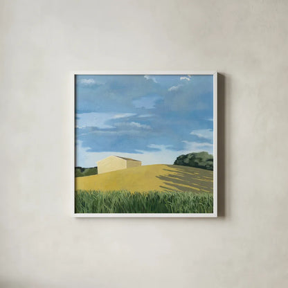 Helgers by Kathrine Lovell. Shown in a crisp white glass frame for a clean and minimalist style. Available as an archival giclee rolled canvas, fine art paper, or poster print. SKU 58640a.