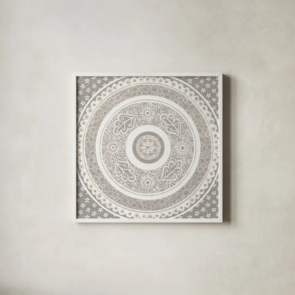 Hemma III Neutral Crop by Kathrine Lovell. Shown in a crisp white glass frame for a clean and minimalist style. Available as an archival giclee rolled canvas, fine art paper, or poster print. SKU 64002a.