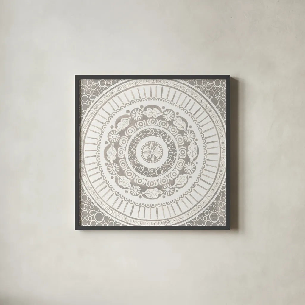 Hemma IV Neutral Crop by Kathrine Lovell. Shown in a sleek black glass frame for a contemporary gallery look. Available as an archival giclee rolled canvas, fine art paper, or poster print. SKU 64003a.