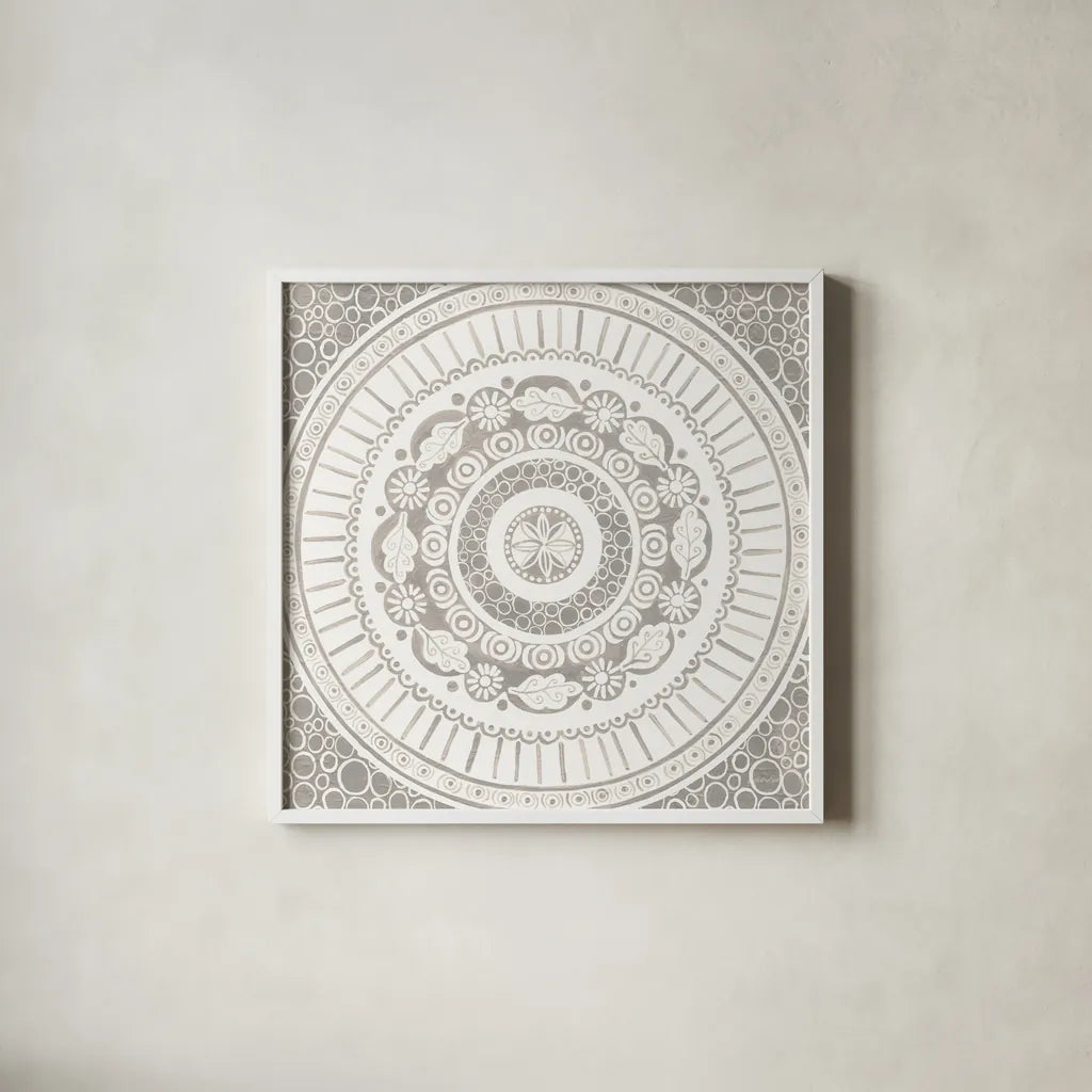 Hemma IV Neutral Crop by Kathrine Lovell. Shown in a crisp white glass frame for a clean and minimalist style. Available as an archival giclee rolled canvas, fine art paper, or poster print. SKU 64003a.