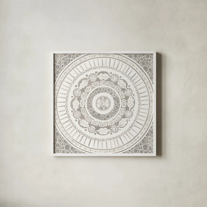 Hemma IV Neutral Crop by Kathrine Lovell. Shown in a crisp white glass frame for a clean and minimalist style. Available as an archival giclee rolled canvas, fine art paper, or poster print. SKU 64003a.