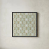 Hex I by Kathrine Lovell. Shown in a sleek black glass frame for a contemporary gallery look. Available as an archival giclee rolled canvas, fine art paper, or poster print. SKU 55525a.