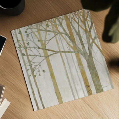 In Springtime III Gold Gray by Kathrine Lovell. Shown as a detailed flat fine art print, highlighting archival giclee quality. Available as an archival giclee rolled canvas, fine art paper, or poster print. SKU 43354a.