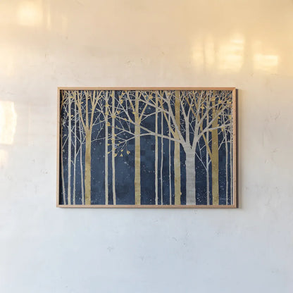 In Springtime Indigo by Kathrine Lovell. shown as a paper print in a natural frame. Available as a archival giclee rolled canvas, fine art paper, or poster print. SKU 43353i.