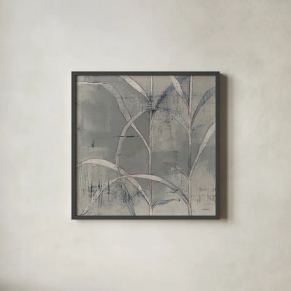 In the Garden III Gray by Kathrine Lovell. Shown in a sleek black glass frame for a contemporary gallery look. Available as an archival giclee rolled canvas, fine art paper, or poster print. SKU 42230a.