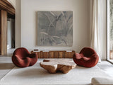 In the Garden III Gray by Kathrine Lovell. Shown as extra-large giant wall art in a modern living room. Available as an archival giclee rolled canvas, fine art paper, or poster print. SKU 42230a.
