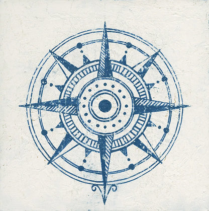 Indigo Gild Compass Rose 1 by Kathrine Lovell. SKU 27150a. Archival Giclee Fine art print for wall decor.