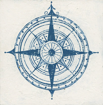Indigo Gild Compass Rose 2 by Kathrine Lovell. SKU 27151a. Archival Giclee Fine art print for wall decor.