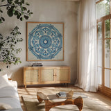 Istanbul IV by Kathrine Lovell. Shown in a natural wood frame in a cozy modern living room. Available as an archival giclee rolled canvas, fine art paper, or poster print. SKU 24370a.