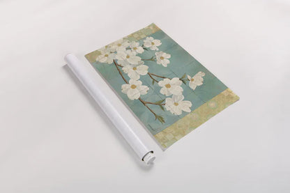 Kimono Blossoms by Kathrine Lovell. shown as a rolled paper print. Available as archival giclee rolled canvas, fine art paper, or poster print. SKU 2757i.