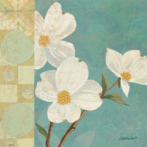Kimono Blossoms Square I by Kathrine Lovell. SKU 43292a. Archival Giclee Fine art print for wall decor.