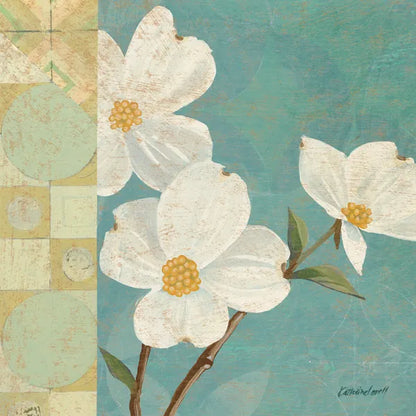 Kimono Blossoms Square I by Kathrine Lovell. SKU 43292a. Archival Giclee Fine art print for wall decor.