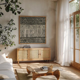 Kuba I by Kathrine Lovell. Shown in a natural wood frame in a cozy modern living room. Available as an archival giclee rolled canvas, fine art paper, or poster print. SKU 31328a.