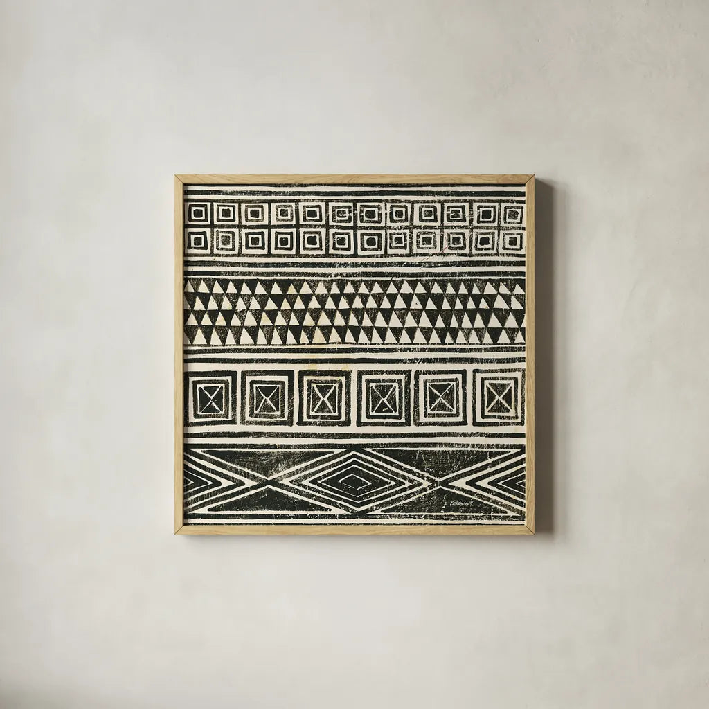 Kuba II by Kathrine Lovell. Shown in a natural wood glass frame for a timeless modern aesthetic. Available as an archival giclee rolled canvas, fine art paper, or poster print. SKU 31329a.