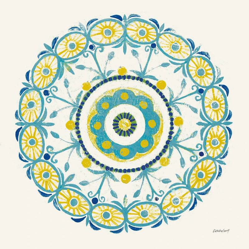 Lakai Circle I Blue and Yellow by Kathrine Lovell