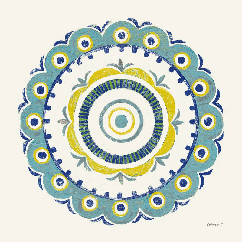 Lakai Circle II Blue and Yellow by Kathrine Lovell