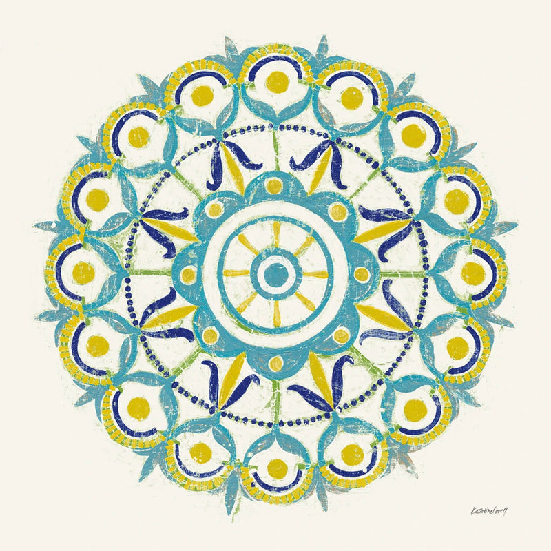 Lakai Circle V Blue and Yellow by Kathrine Lovell