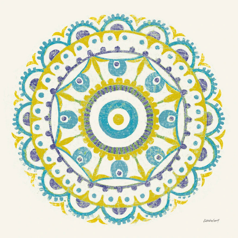 Lakai Circle VI Blue and Yellow by Kathrine Lovell