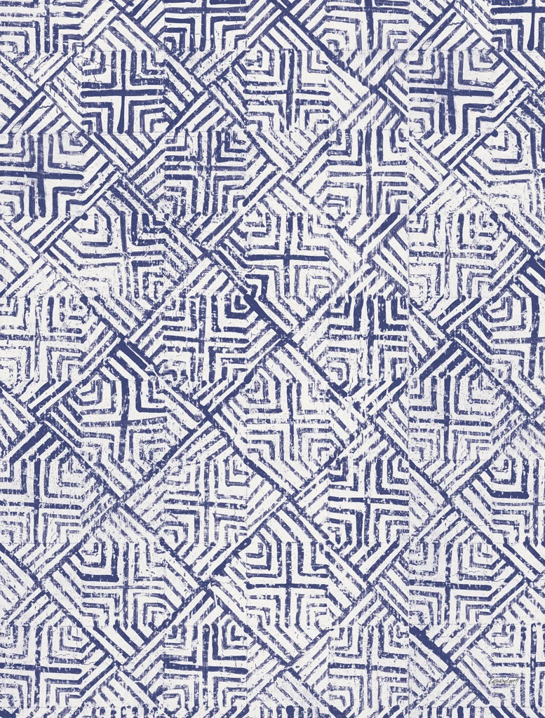 Maki Tile Panel II Crop II Blue by Kathrine Lovell