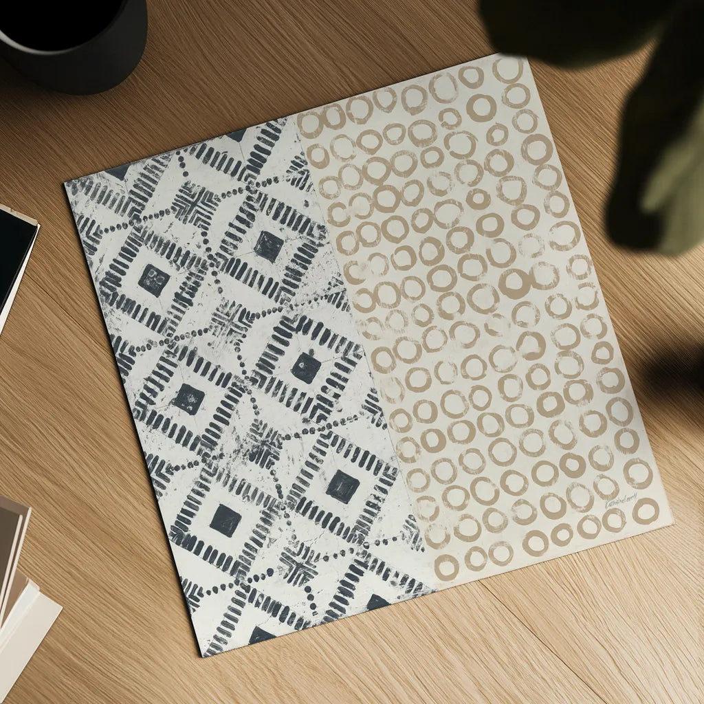 Maki Tile V by Kathrine Lovell. Shown as a detailed flat fine art print, highlighting archival giclee quality. Available as an archival giclee rolled canvas, fine art paper, or poster print. SKU 55282a.