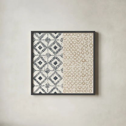 Maki Tile V by Kathrine Lovell. Shown in a sleek black glass frame for a contemporary gallery look. Available as an archival giclee rolled canvas, fine art paper, or poster print. SKU 55282a.