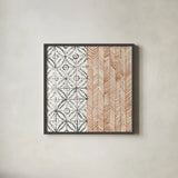 Maki Tile VII by Kathrine Lovell. Shown in a sleek black glass frame for a contemporary gallery look. Available as an archival giclee rolled canvas, fine art paper, or poster print. SKU 55283a.